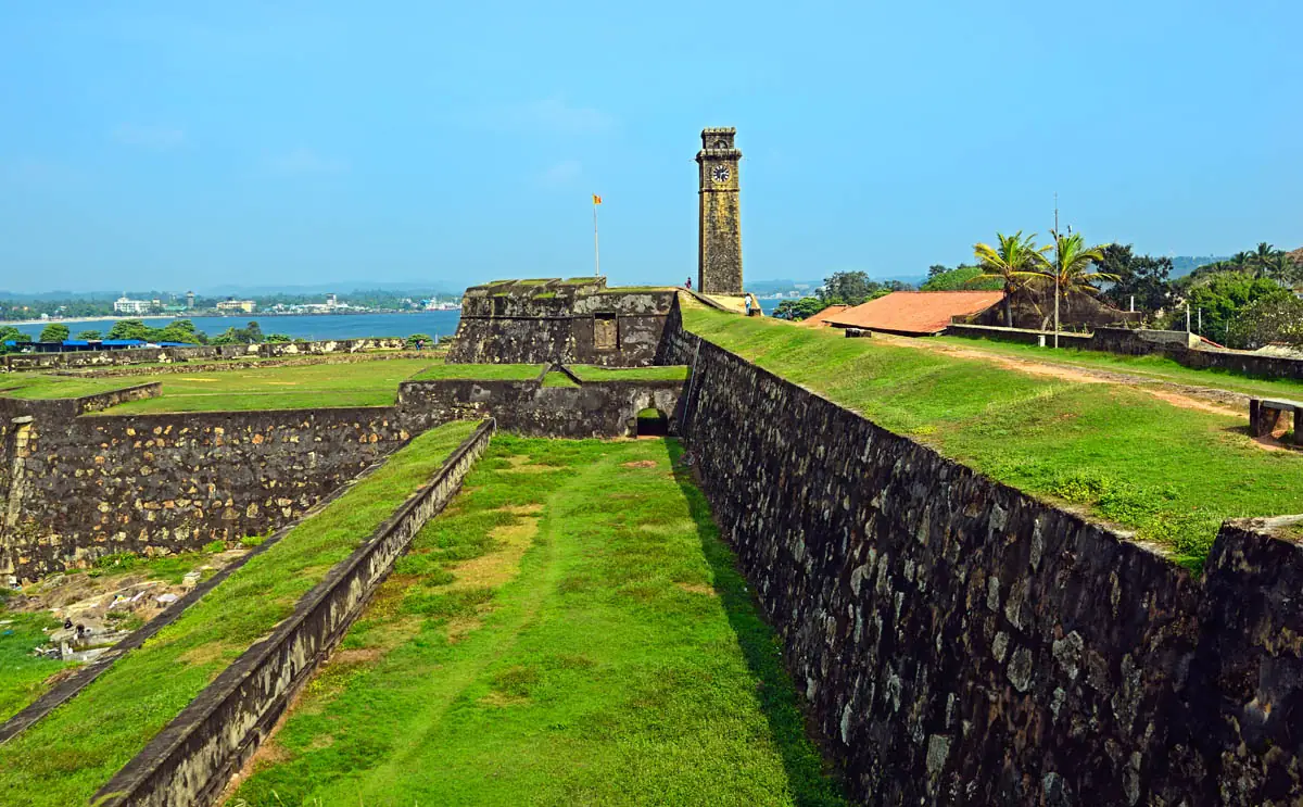 The historic Galle Fort lighthouse on the southern coast